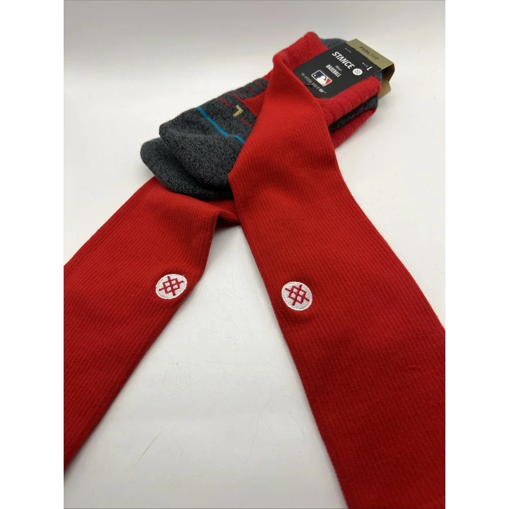 Stance MLB Diamond Pro Solid Color OTC Socks (Red) Size Large RED
